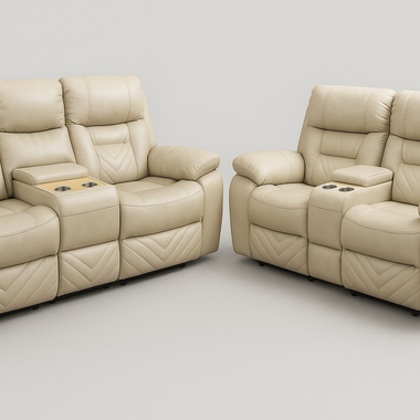 White Luxury Recliner Set